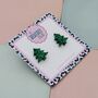 Christmas Tree Glitter Resin Studs Green, Gold, Silver And Green And Gold, thumbnail 2 of 12