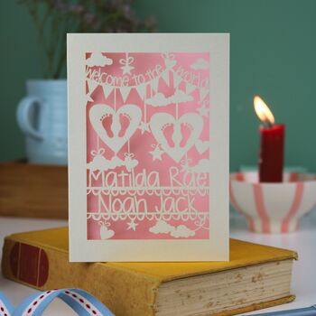 Personalised Twins Papercut Card, 3 of 9