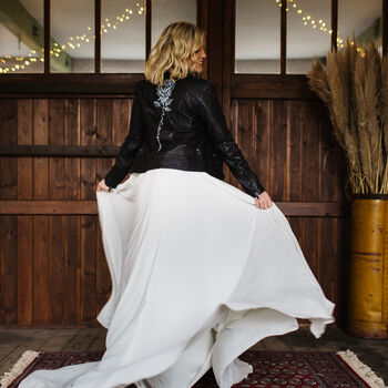Personalised Rose Stem Bridal Leather Jacket, 4 of 12