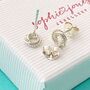 Sterling Silver Christmas Friendship Knot Earrings, thumbnail 2 of 3