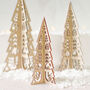 Christmas Tree Set Folk Cutout Design, thumbnail 1 of 5