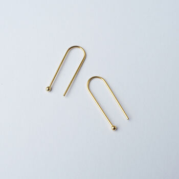 Large Arc Earrings In Gold, 2 of 4