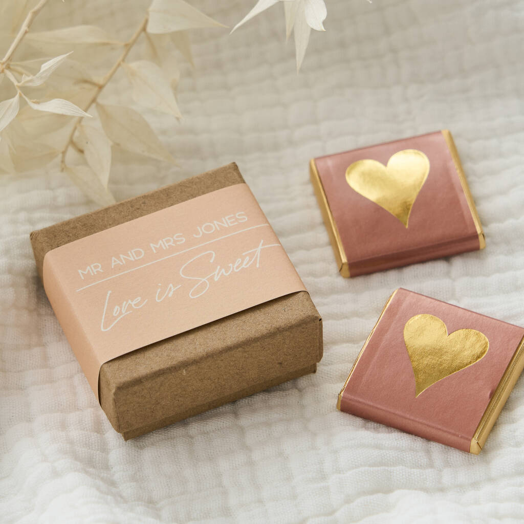 Rose Gold Love Is Sweet Chocolate Neapolitans Favour