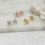 Starfish Stud Earrings In Silver Or Gold Vermeil, thumbnail 1 of 5