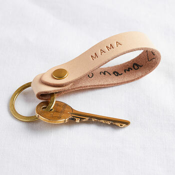 Personalised Child's Handwriting Leather Keyring, 4 of 6