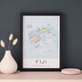 Framed And Personalised Fiji Map Print, thumbnail 1 of 4