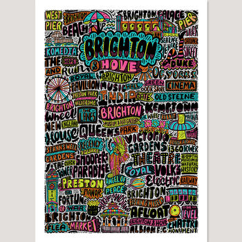 Brighton And Hove Typographic Print, 2 of 3