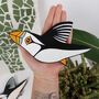 Hand Painted Puffin Bird Wall Decoration, thumbnail 4 of 7