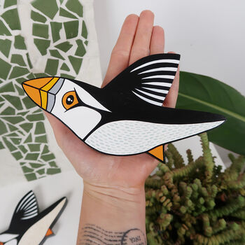 Hand Painted Puffin Bird Wall Decoration, 4 of 7