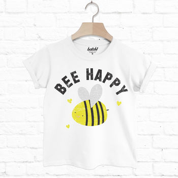 Bee Happy Children's Slogan T Shirt, 3 of 3