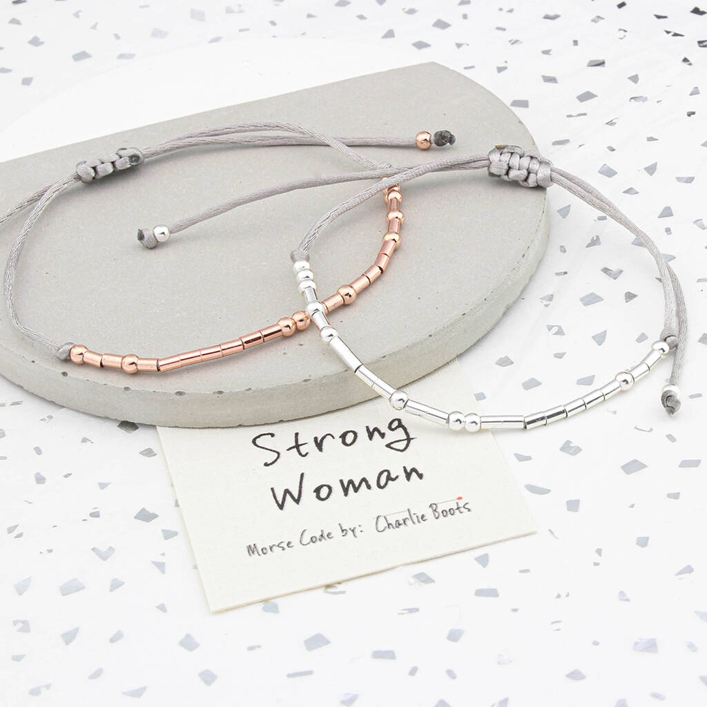 'Strong Woman' Morse Code Bracelet, 1 of 7
