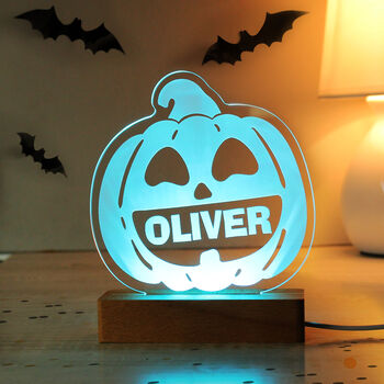Personalised Pumpkin LED Halloween Light, 2 of 10