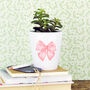 Personalised Peach Bow Mother's Day Plant Pot, thumbnail 2 of 2