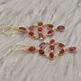 Red Ruby Earrings, Gold Plated Sterling Silver Earrings, thumbnail 6 of 10