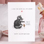 Cute Black Cat With Mouse Valentine Card, thumbnail 2 of 5