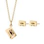 Gold Plated Cassette Tape Jewellery Set With Studs, thumbnail 2 of 8