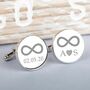 Personalised Silver Infinity Cufflinks, thumbnail 1 of 2
