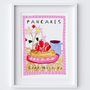 Good Morning Pancakes Art Print, Brunch Kitchen Poster, thumbnail 3 of 4