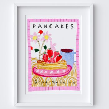 Good Morning Pancakes Art Print, Brunch Kitchen Poster, 3 of 4