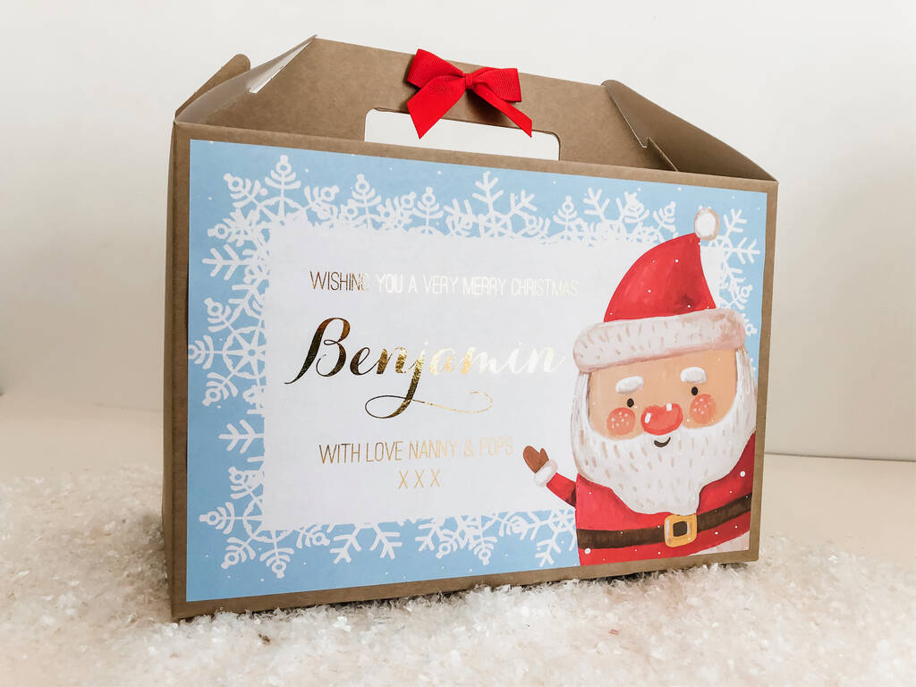 Fun Personalised Metallic Foil Christmas Eve Gift Box, 1 of 7