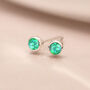 Mini Sterling Silver Green Opal Stud Earrings, thumbnail 7 of 10