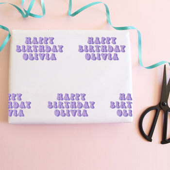 Personalised Birthday Bubble Text Wrapping Paper, 2 of 3