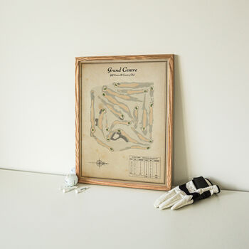 Personalised Vintage Golf Map Art For Any Golf Course, 3 of 5