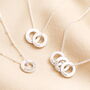 Personalised Name Sterling Silver Mini Family Eternity Hoops Necklace, thumbnail 1 of 6
