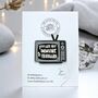 You Are Not Immune To Propaganda Retro Television Meme Enamel Lapel Pin, thumbnail 1 of 8