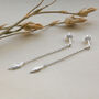 Sterling Silver Feather Chain Stud Earrings, thumbnail 1 of 3