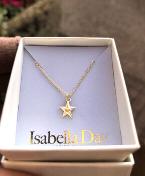 Teeny Solid Gold Star Necklace, 3 of 6
