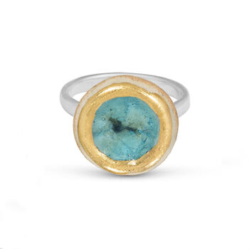 Small Round Turquoise Reef Adjustable Ring, 2 of 7