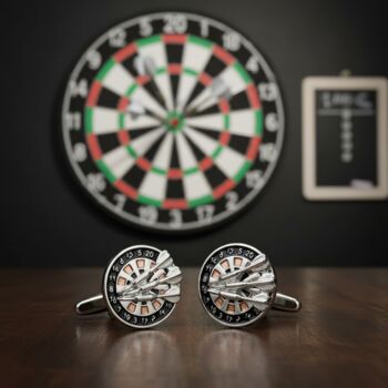 Personalised Dartboard With Darts Cufflinks, 6 of 12