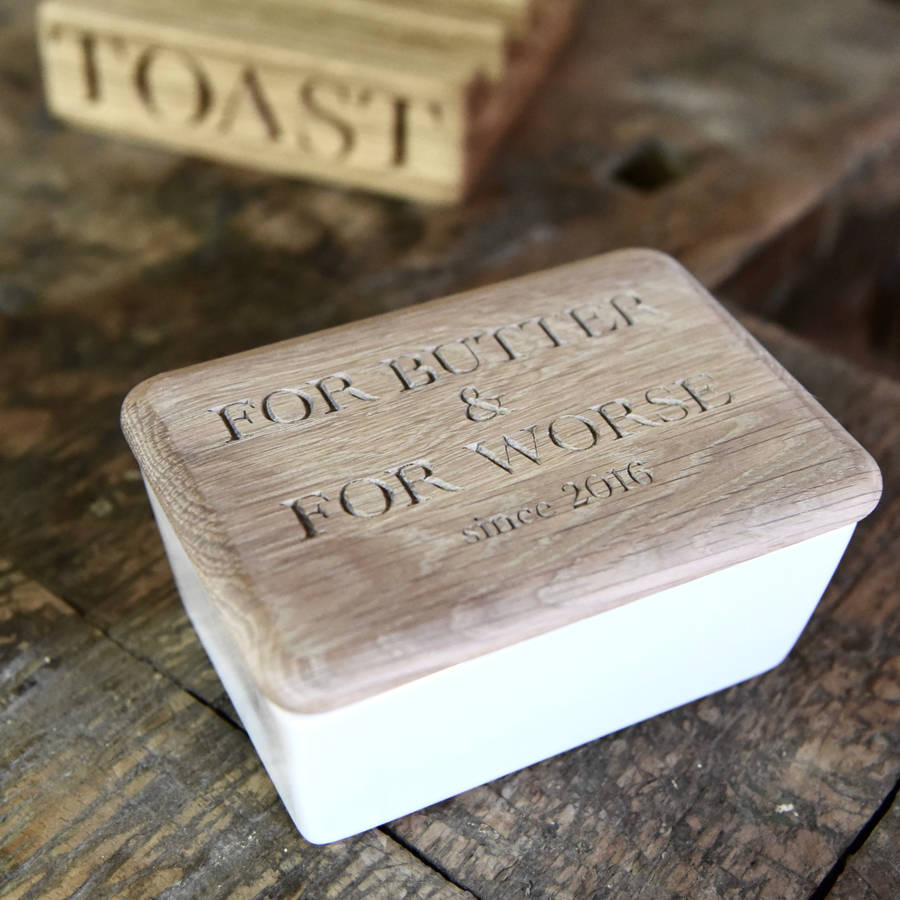 'for Butter And For Worse' Couples Butter Dish By The Oak & Rope