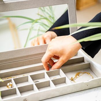 Personalised Grey Single Layer Jewellery Box, 10 of 12