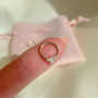 14k Solid Gold Opal And Diamond Daith / Septum Hoop, thumbnail 6 of 7