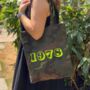 Camo Neon Embroidered Year Tote Bag, thumbnail 1 of 4