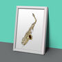 Saxophone Sketch Style Print, thumbnail 2 of 4