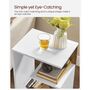 White Side Table Bedside Table With Open Storage, thumbnail 5 of 9