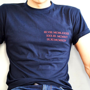 Roman Numeral Dates. Personalised Valentine's T Shirt, 2 of 2