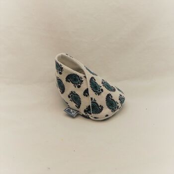 Paisley Print Eco Baby Shoes, 4 of 8