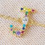 Rainbow Crystal Initial Bracelet In Gold Plating, thumbnail 6 of 12