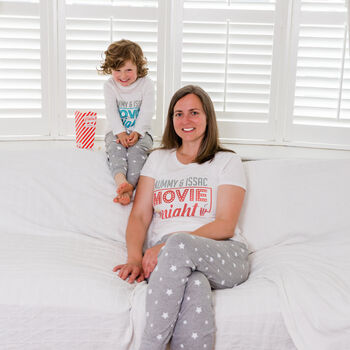 Personalised Mummy, Daddy, Child, Matching Movie Night Pyjamas, 9 of 12