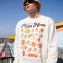 Pizza Menu Guide Men’s Graphic Sweatshirt, thumbnail 1 of 3