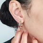 Multicolour Gemstone Gold Plated Hoop Earrngs, thumbnail 3 of 5