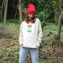 Neon Rainbow Ho Ho No Anti Christmas Sweatshirt Jumper, thumbnail 2 of 6