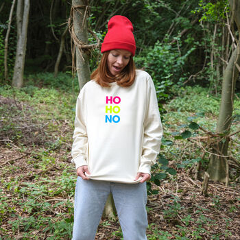 Neon Rainbow Ho Ho No Anti Christmas Sweatshirt Jumper, 2 of 6