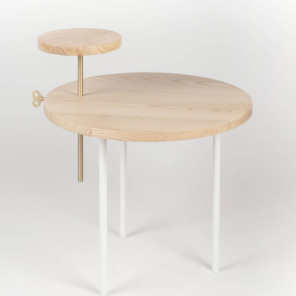 Solid Ash Side Table With Shelf By Lime Lace