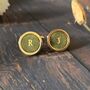 Personalised Monogrammed Initials Leather Cufflinks, thumbnail 5 of 9