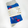 Birthday Flamingo Bamboo Socks With Gold Foil Label And Option To Personalise, thumbnail 5 of 12